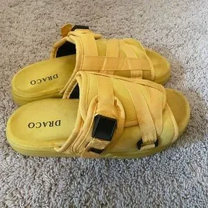 Draco Slides Velvet Yellow Size 9-10 Worn Once draco slides size 9-10 | eBay main image 4
